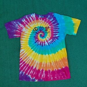 Peace Love & Lobstah Boston Massachusetts Tie Dye T Shirt Sz Medium